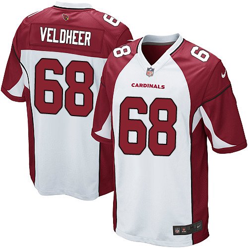 Men's Game Jared Veldheer Nike Jersey White Road - #68 NFL Arizona Cardinals